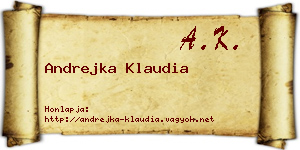 Andrejka Klaudia névjegykártya