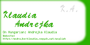 klaudia andrejka business card